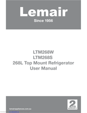 lemair 268l top mount fridge