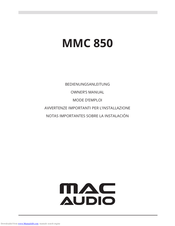 MAC Audio MMC 850 Owner's Manual