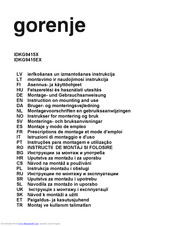 Gorenje IDKG9415X Instruction On Mounting And Use Manual