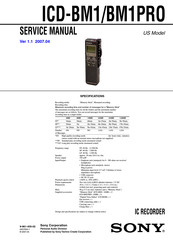 Sony IC Recorder ICD-BM1PRO Service Manual