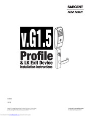 Sargent v.G1.5 Installation Instructions Manual