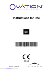 Ovation TriVascular Instructions For Use Manual