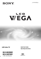 Sony WEGA KLV-HG26M1 Quick Start Manual