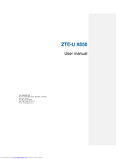 Zte ZTE-U X850 User Manual