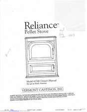 Vermont Castings Reliance Owner's Manual