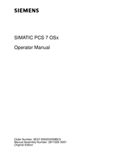 Siemens SIMATIC PCS 7 OSx Operator's Manual