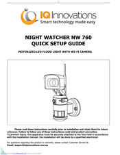 IQ Innovations NIGHT WATCHER NW 760 Quick Setup Manual