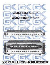 Gallien-Krueger 2001RBP Owner's Manual