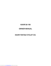 KAVIR S4 150 Owner's Manual