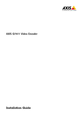 Axis Q7411 Installation Manual
