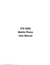 Zte N285 User Manual