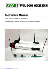 Av-Art WR-930D Instruction Manual