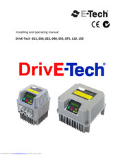 E-Tech DrivE-Tech 075 Installing And Operating Manual