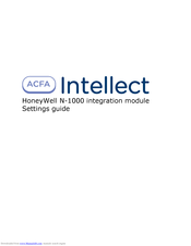 Honeywell N-1000 Settings Manual