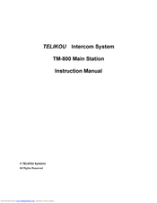 TELIKOU Systems TM-800 Instruction Manual