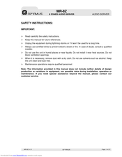 Optimus MR-8Z Manual