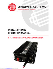 Analytic Systems VTC1505 SERIES Installation And Operation Manual