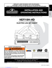 Napoleon NEFI18H-HD Installation And Operating Instructions Manual