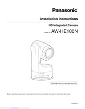 Panasonic AWHE100N - HD INTEGRATED CAMERA Installation Instructions Manual