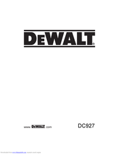 DeWalt DC927 Manual