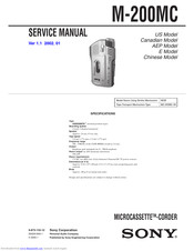 Sony M-200MC Service Manual