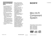 Sony MHC-V333D Operating Instructions Manual