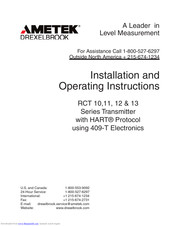 Metek RCT 11 series Installation And Operating Instruction