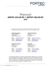 Fortec Elektronik ASTUT-1511S-PC Manual