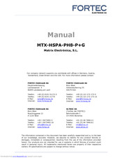 Fortec Star MTX-HSPA-PH8-P+G User Manual