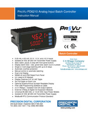 PRECISION DIGITAL PROVU PD6210 Instruction Manual