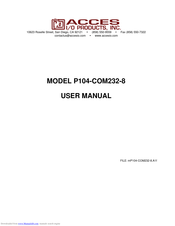 Acces i/o P104-COM232-8 User Manual