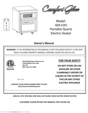 Comfort Glow QDE1345 Owner's Manual