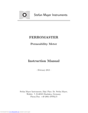 Stefan Mayer Instruments FERROMASTER Instruction Manual