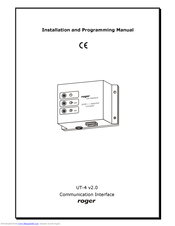 Roger UT-4 Installation And Programming Manual