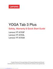 Lenovo YT-X703L Safety, Warranty & Quick Start Manual