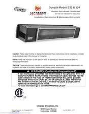 Infrared Dynamics Sunpak S25 Installation, Operation And Maintenance Instructions