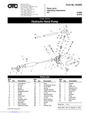 OTC 9106B Operating Instructions Manual