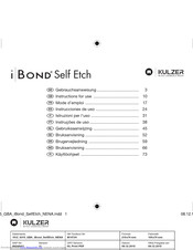 iBOND Self Etch Instructions For Use Manual