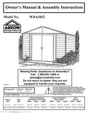 Arrow Storage Products WDA1012 Owner's Manual & Assembly Instructions