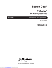 Boston gear Ratiotrol P-3026-BG Installation And Operation Manual