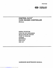Control Data Corporation FE119-A Manual