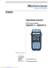 Delta OHM HD2107.2 Operating Manual