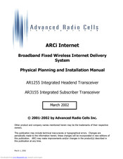 Advanced radio cells AR1255 Physical Planning And Installation Manual