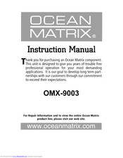 Ocean Matrix OMX-9003 Instruction Manual
