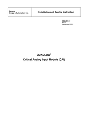 Siemens QUADLOG Installation And Service Instructions Manual