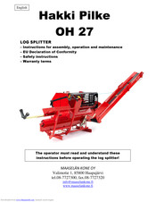 Hakki Pilke OH 27 Instructions For Assembly, Operation And Maintenance