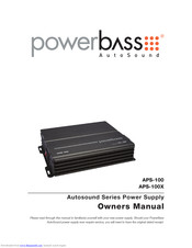 PowerBass APS-100X Owner's Manual