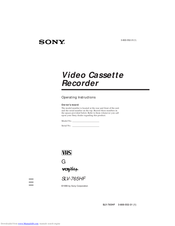Sony SLV-765HF Operating Instructions Manual