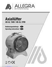 Allegra AB-AL 1500 Operating Instructions Manual