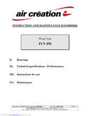 Air Creation FUN 450 Instruction And Maintenance Handbook